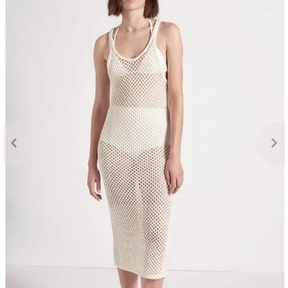 Current Elliott The Blitzed Dress - cream cover up crochet - Picture 2 of 9